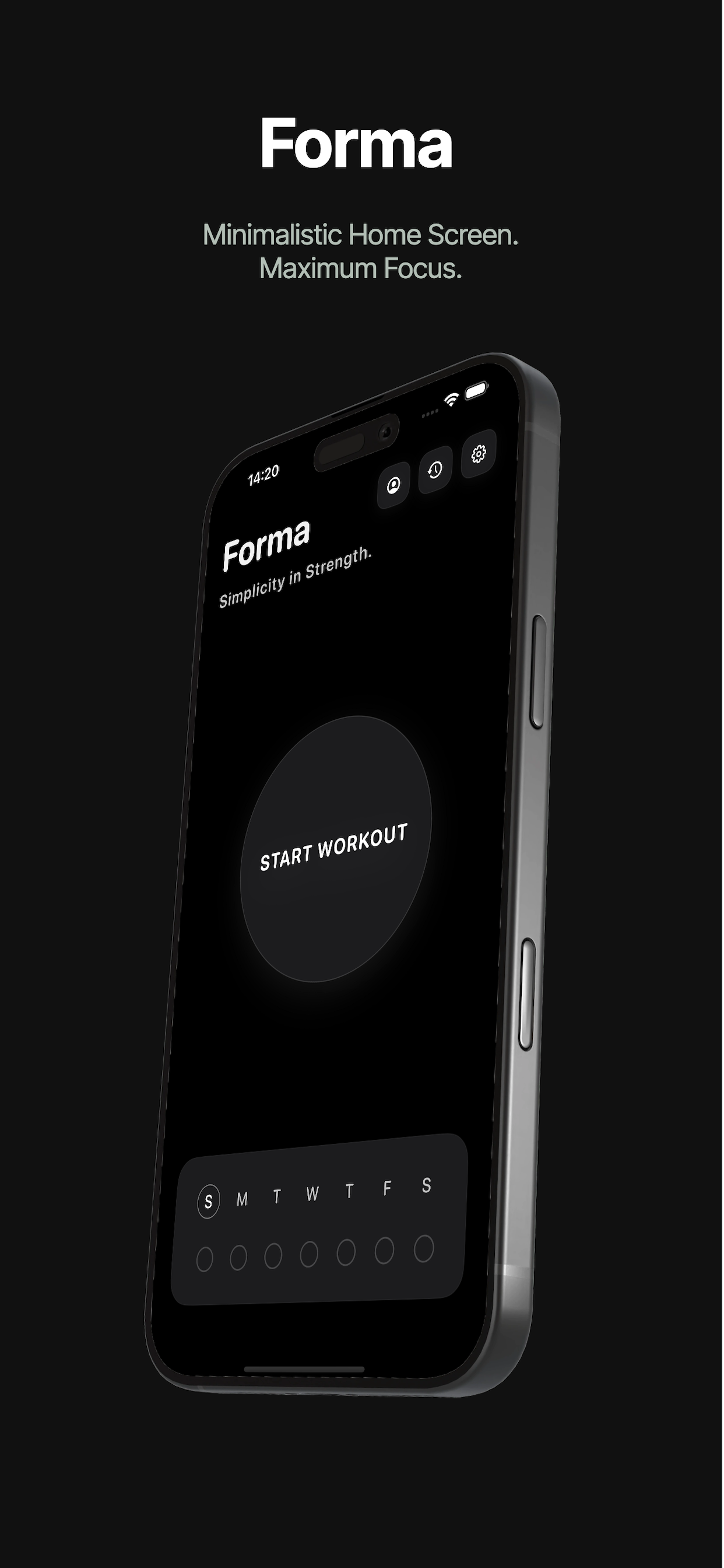 Forma main menu home screen